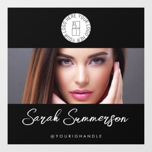 Black White Logo Photo Makeup Studio Raamsticker (Vel)