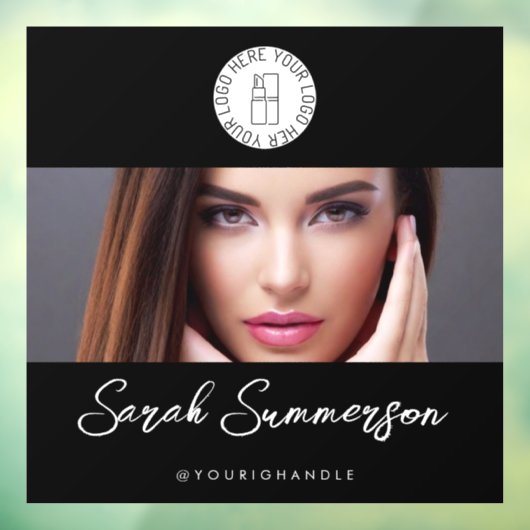 Black White Logo Photo Makeup Studio Raamsticker (Vel 3)