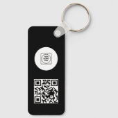Black White Logo QR Code Promo Keychains Sleutelhanger (Achterkant)