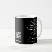 Black White Logo QR-code voor zakelijk kerstmis Ee Koffiemok (Voorkant rechts)