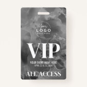 Black White Logo VIP-evenement Badge (Voorkant)
