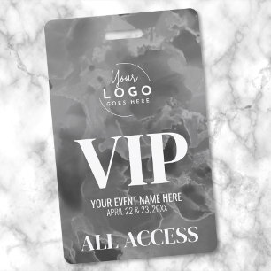 Black White Logo VIP-evenement Badge