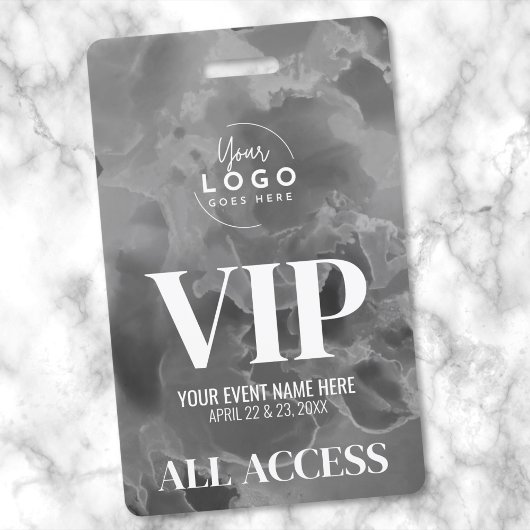 Black White Logo VIP-evenement Badge