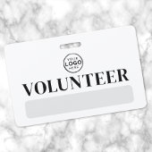 Black White Logo Volunteer Badge