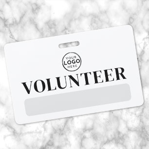 Black White Logo Volunteer Badge