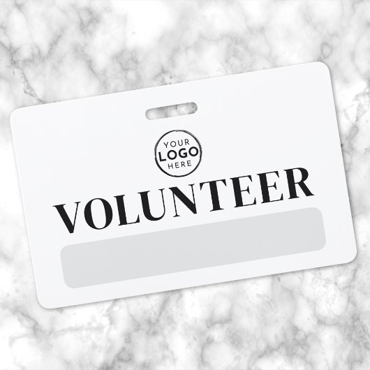 Black White Logo Volunteer Badge
