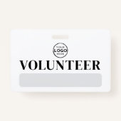 Black White Logo Volunteer Badge (Voorkant)