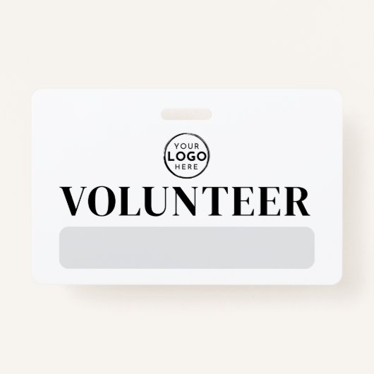 Black White Logo Volunteer Badge (Voorkant)