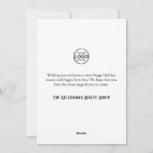 Black White Logo Zakelijke Kerst Feestdagenkaart (Achterkant)