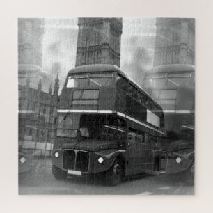 Black & White London Bus & Big Ben Legpuzzel