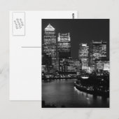 Black White London City Night UK British Travel Briefkaart (Voorkant / Achterkant)