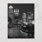 Black White London City Night UK British Travel Briefkaart (Voorkant)