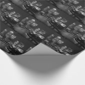 Black White London City Night UK Reizen Cadeaupapier (Hoek)