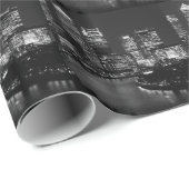 Black White London City Night UK Reizen Cadeaupapier (Rol Hoek)