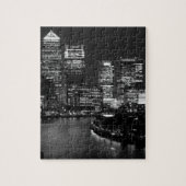 Black White London City Night UK Reizen Legpuzzel (Verticaal)