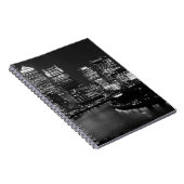 Black White London City Night UK Reizen Notitieboek (Rechterzijde)