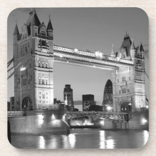 Black White London Tower Bridge Bier Onderzetter