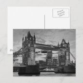 Black White London Tower Bridge British Travel Briefkaart (Voorkant / Achterkant)