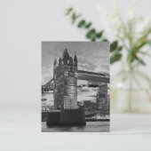 Black White London Tower Bridge British Travel Briefkaart (Staand voorkant)