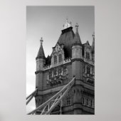 Black White London Tower Bridge Close Poster (Voorkant)