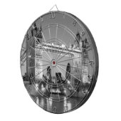 Black White London Tower Bridge Dartbord (Voorkant Rechts)
