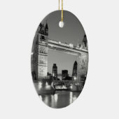 Black White London Tower Bridge Keramisch Ornament (Rechts)