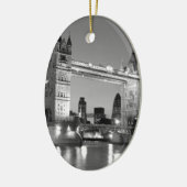 Black White London Tower Bridge Keramisch Ornament (Links)