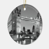 Black White London Tower Bridge Keramisch Ornament (Links)