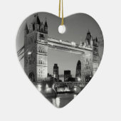 Black White London Tower Bridge Keramisch Ornament (Rechts)