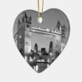 Black White London Tower Bridge Keramisch Ornament (Links)