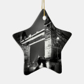 Black & White London Tower Bridge Keramisch Ornament (Rechts)