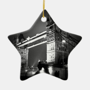 Black & White London Tower Bridge Keramisch Ornament