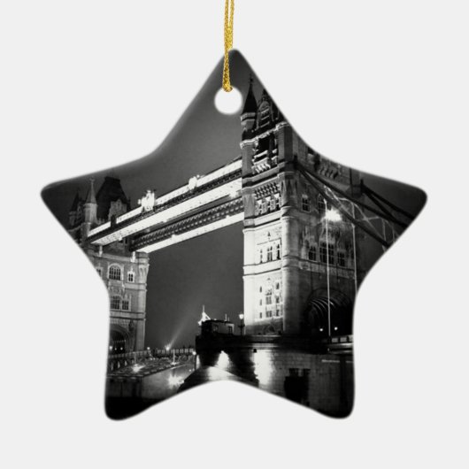 Black & White London Tower Bridge Keramisch Ornament (Voorkant)