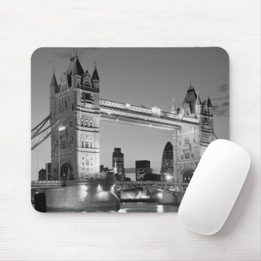 Black White London Tower Bridge Muismat (Met muis)