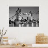 Black White London Tower Bridge Poster (Keuken)
