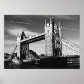 Black & White London Tower Bridge Poster (Voorkant)