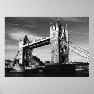 Black & White London Tower Bridge Poster