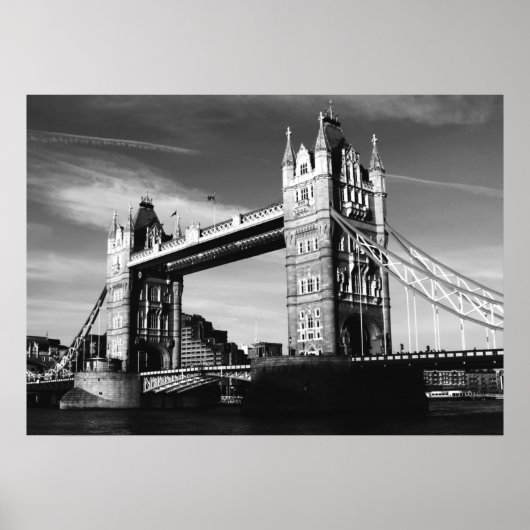 Black & White London Tower Bridge Poster (Voorkant)