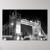 Black White London Tower Bridge Poster (Voorkant)