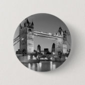 Black White London Tower Bridge Ronde Button 5,7 Cm (Voorkant)