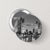 Black White London Tower Bridge Ronde Button 5,7 Cm (Voorkant /achterkant)