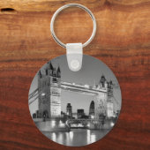 Black White London Tower Bridge Sleutelhanger (Voorkant)