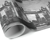 Black White London Tower Bridge Verenigd Koninkrij Cadeaupapier (Rol Hoek)