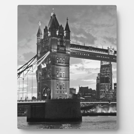 Black White London Tower Bridge Verenigd Koninkrij Fotoplaat (Voorkant)