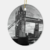 Black White London Tower Bridge Verenigd Koninkrij Keramisch Ornament (Links)