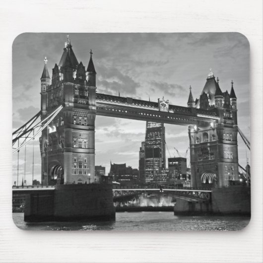 Black White London Tower Bridge Verenigd Koninkrij Muismat (Voorkant)