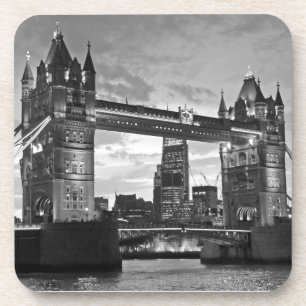 Black White London Tower Bridge Verenigd Koninkrij Onderzetter