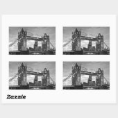 Black White London Tower Bridge Verenigd Koninkrij Rechthoekige Sticker (Vel)