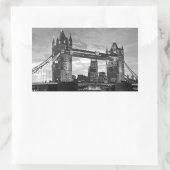 Black White London Tower Bridge Verenigd Koninkrij Rechthoekige Sticker (Tas)