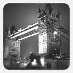 Black & White London Tower Bridge Vierkante Sticker